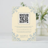 Romantische Boter Geel en Blauw RSVP-kaart Informatiekaartje (Staand voorkant)