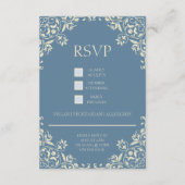 Romantische Boter Geel en Blauw RSVP-kaart Informatiekaartje (Achterkant)