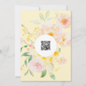 Romantische Boter Gele Bloem QR Code Bruiloft Kaart (Achterkant)