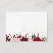 Romantische Bourgogne Bloemen QR Code Huwelijksver Informatiekaartje (Achterkant)