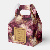 Romantische Bourgogne Blush Gold Boho Wedding Bedankdoosjes (Voorkant Zijde)
