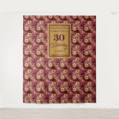 Romantische Bourgogne Blush Goud 30ste Verjaardag  Wandkleed (Voorkant)