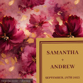 Romantische Bourgogne Blush Goud Trouwpapier Serve Servet