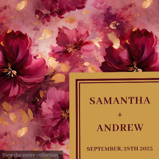 Romantische Bourgogne Blush Goud Trouwpapier Serve Servet