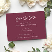 Romantische Bourgogne Hedendaagse foto bruiloft Save The Date