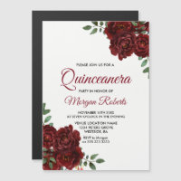 Romantische Bourgogne Red Rose Quinceanera