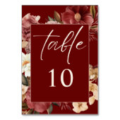 Romantische Bourgogne rood en koper bruiloft Kaart (Achterkant)