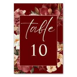 Romantische Bourgogne rood en koper bruiloft Kaart