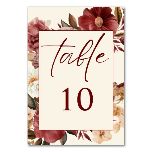 Romantische Bourgogne rood en koper bruiloft Kaart (Achterkant)