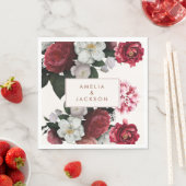 Romantische Bourgogne rood en koper bruiloft Servet (Insitu)