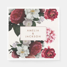 Romantische Bourgogne rood en koper bruiloft Servet