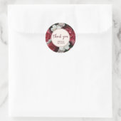 Romantische Bourgogne rood koper bruiloft Ronde Sticker (Tas)