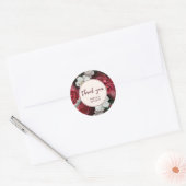 Romantische Bourgogne rood koper bruiloft Ronde Sticker (Envelop)