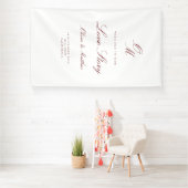 Romantische Bourgogne Rood Welkom Trouw Spandoek (Insitu)