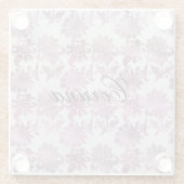 Romantische Bourgogne Rood Zilver Bloemen Glazen Onderzetter (Achterkant)