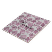 Romantische Bourgogne Rood Zilver Bloemen Tegeltje (Zijkant)