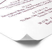 Romantische Bourgogne Tekst Calligrafie Bar Menu Poster (Hoek)
