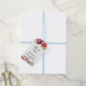 Romantische Bourgogne Tropische Bloemen Dank u Cadeaulabel (Met Touw)