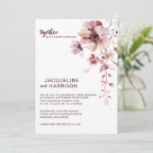 Romantische Bourgondië & Blush Bloemen Bruiloft Kaart