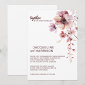 Romantische Bourgondië & Blush Bloemen Bruiloft Kaart