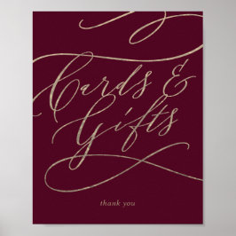 Romantische Bourgondië Calligraphy Kaarten en Gesc Poster