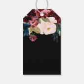 Romantische Bourgondië, Roze, Blauw en Zwart Dank Cadeaulabel (Achterkant)