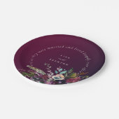 Romantische Bourgondische bloem nog lang en gelukk Papieren Bordje (Gekanteld)