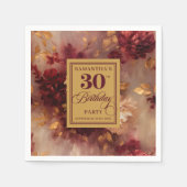 Romantische Bourgondische Blush Gold Boho 30e verj Servet (Voorkant)