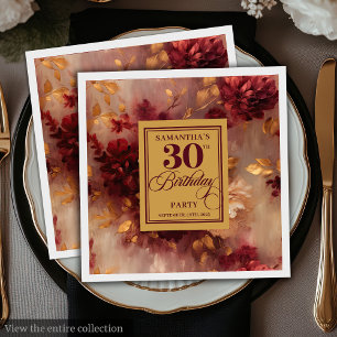 Romantische Bourgondische Blush Gold Boho 30e verj Servet