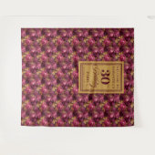 Romantische Bourgondische Blush Gold Boho 30e verj Wandkleed (Voorkant (horizontaal))