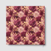 Romantische Bourgondische Blush Gold bruiloft gast Gastenboek (Achterkant)