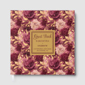 Romantische Bourgondische Blush Gold bruiloft gast Gastenboek (Voorkant)