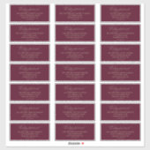 Romantische Bourgondische en gouden Adresetiketten Sticker (Vel)