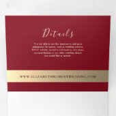 Romantische Bourgondische foto bruiloft uitnodigin Drieluik Uitnodiging (Binnenzijde eerst)