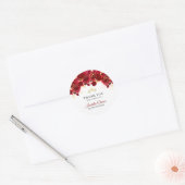 Romantische Bourgondische gouden Quinceanera Dank  Ronde Sticker (Envelop)
