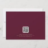 Romantische Bourgondische kalligrafie QR-code hori Save The Date (Achterkant)