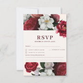 Romantische Bourgondische rode en Maroon Winter We RSVP Kaartje (Voorkant)