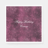 Romantische Bourgondische Sparkle Glitzy Verjaarda Servet (Voorkant)