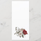 Romantische Bourgondische Waterverf bruiloft platt Menu (Achterkant)