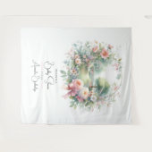 Romantische Bow Floral Baby shower Welkom Wandkleed (Voorkant (horizontaal))