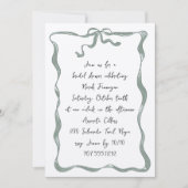 Romantische Bow Handgeschreven Vrijgezellenfeest Kaart (Voorkant)