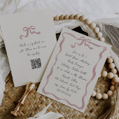 Romantische Bow Handgeschreven Vrijgezellenfeest Kaart