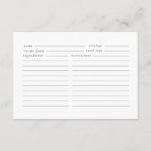 Romantische Bow Vrijgezellenfeest Receptenbehuizin Informatiekaartje (Achterkant)