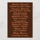 Romantische brandende vlam bruiloft programmakaart (Achterkant)