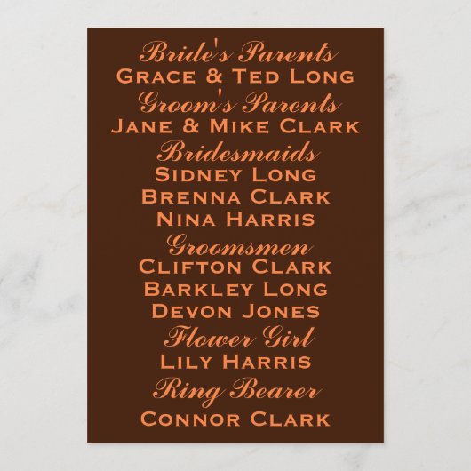 Romantische brandende vlam bruiloft programmakaart (Achterkant)