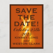 Romantische brandende vlam bruiloft save-the-date briefkaart (Voorkant)