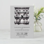 Romantische brandtrap save the date (Staand voorkant)