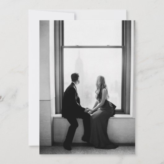 Romantische brandtrap save the date (Achterkant)