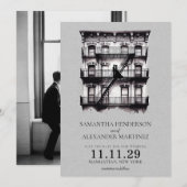 Romantische brandtrap save the date (Voorkant / Achterkant)