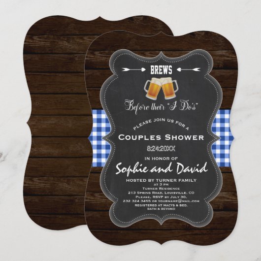 Romantische BREWS voor hun "ik doe"-Verloving Kaart (Voorkant / Achterkant)